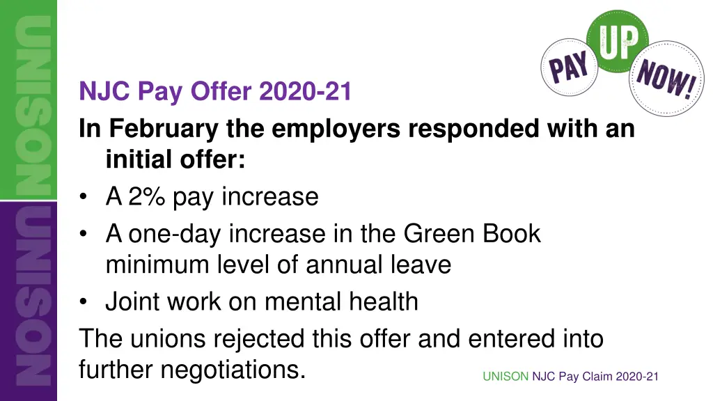 njc pay offer 2020 21 in february the employers