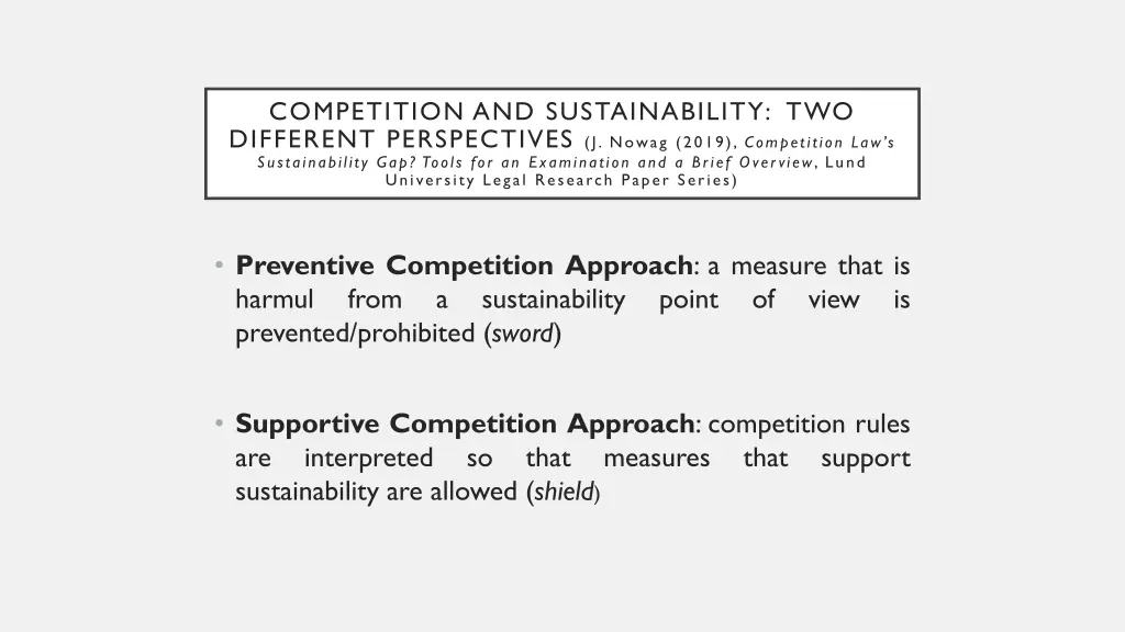 competition and sustainability two different