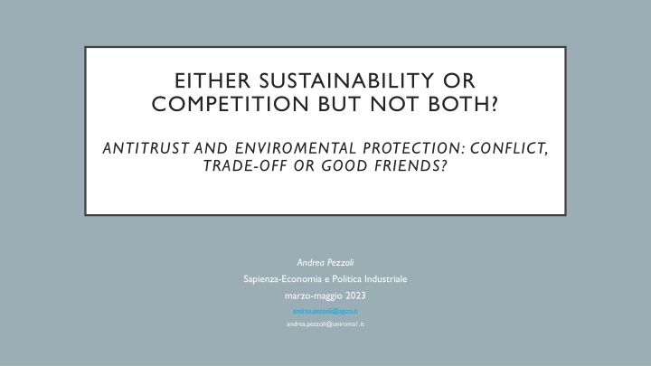 either sustainability or competition but not both