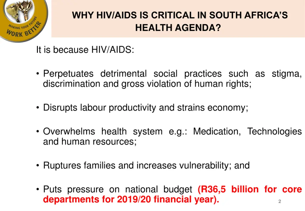 why hiv aids is critical in south africa s health