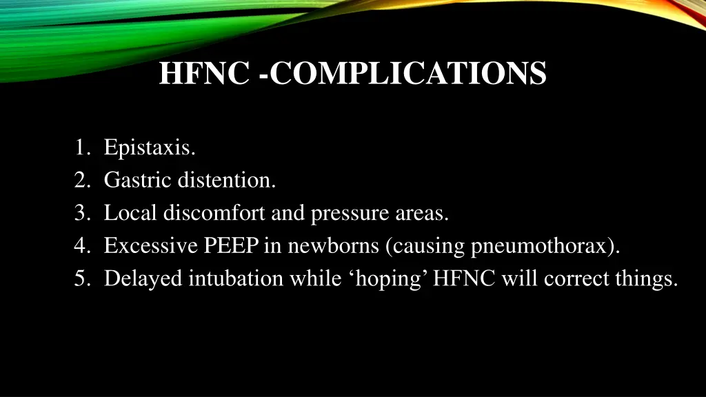 hfnc complications