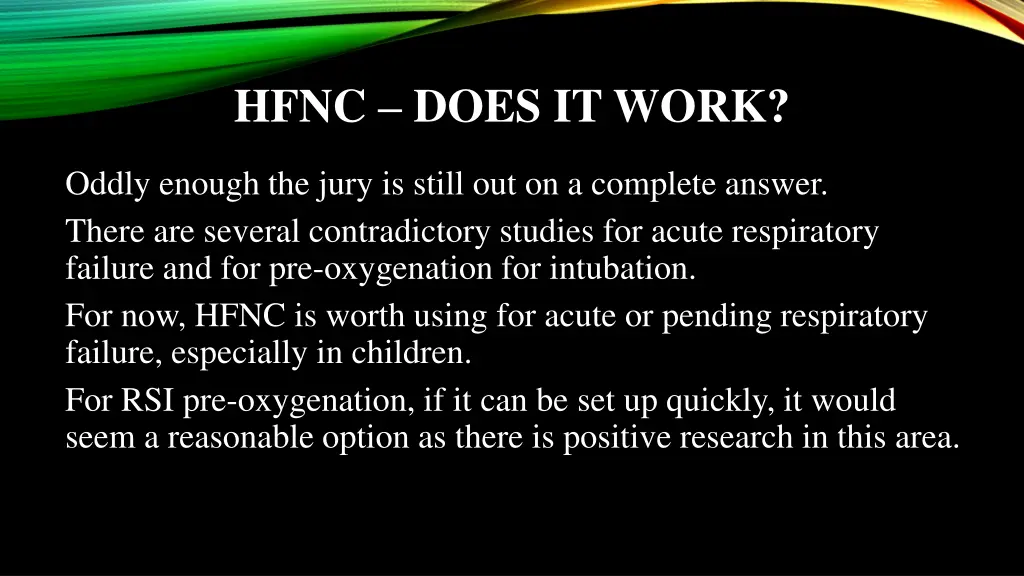 hfnc does it work