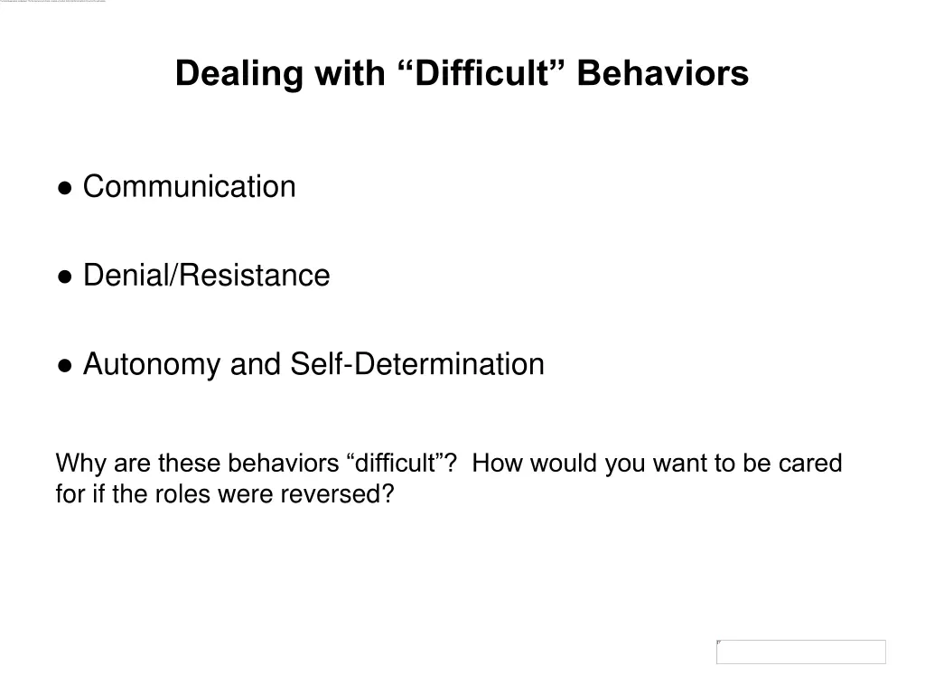 dealing with difficult behaviors