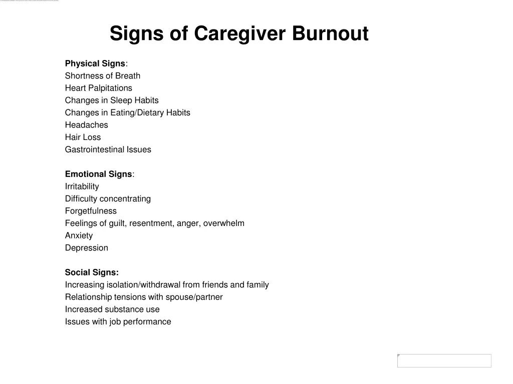 signs of caregiver burnout