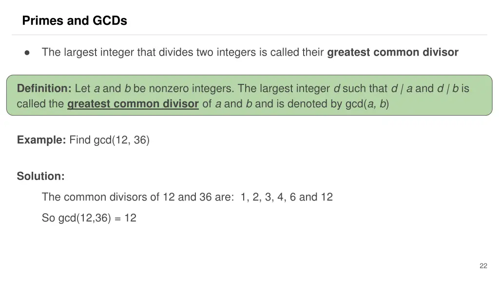 primes and gcds 11