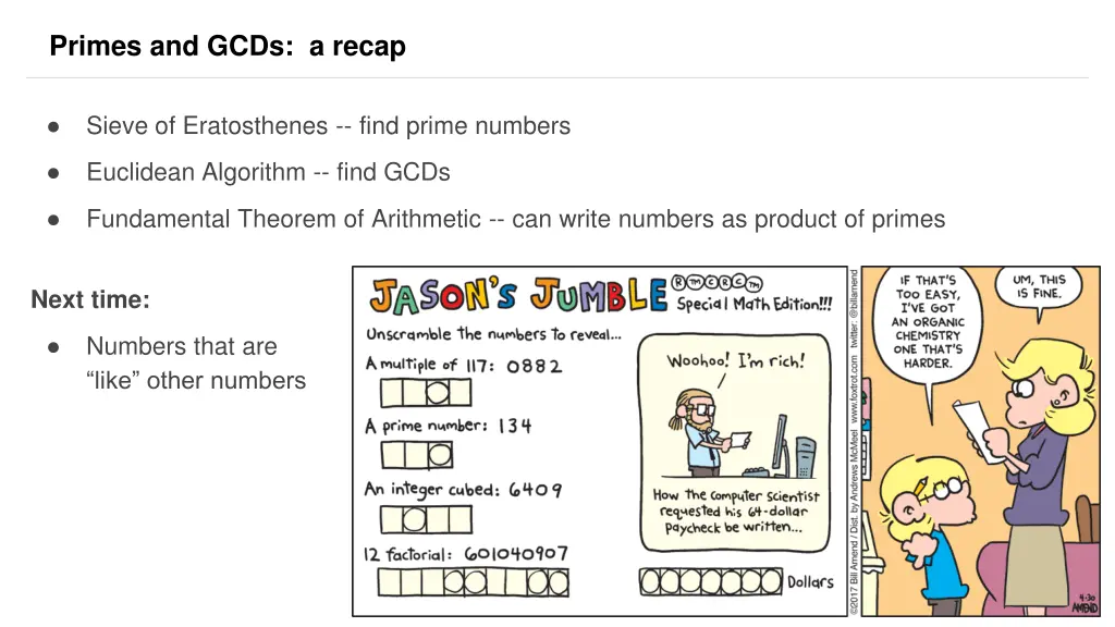 primes and gcds a recap