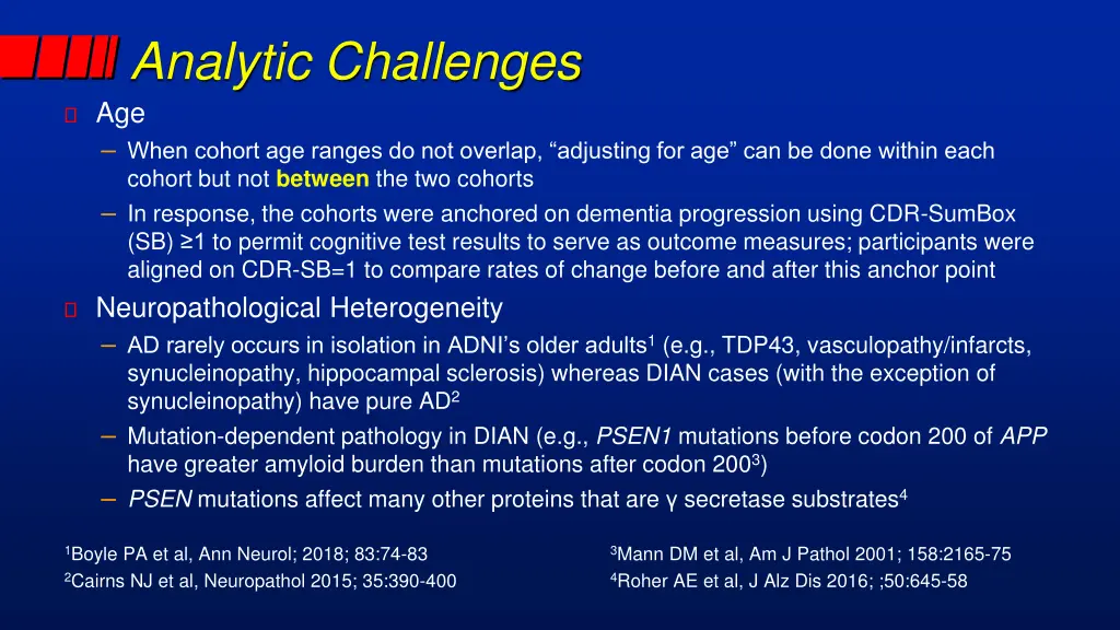 analytic challenges age when cohort age ranges