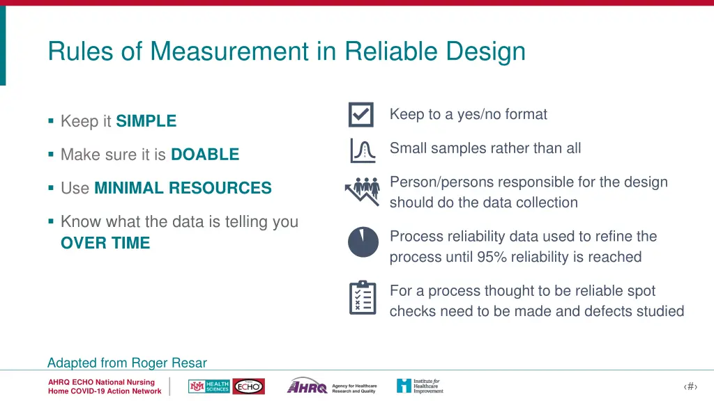 rules of measurement in reliable design