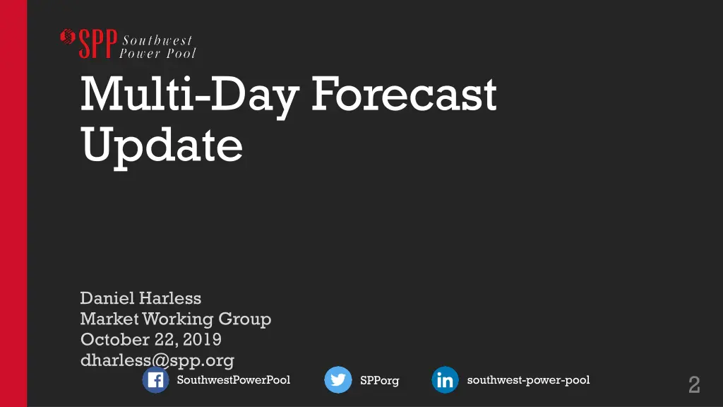 multi day forecast update