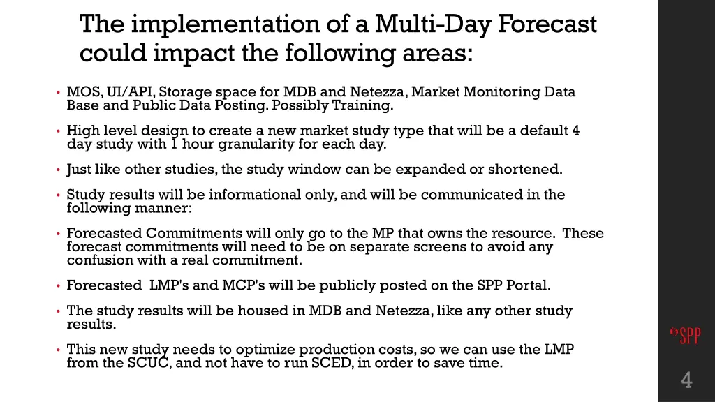 the implementation of a multi day forecast could