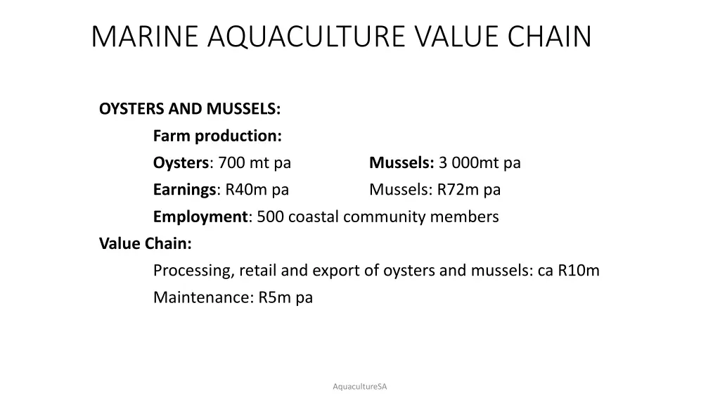 marine aquaculture value chain 1