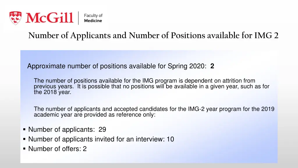 number of applicants and number of positions