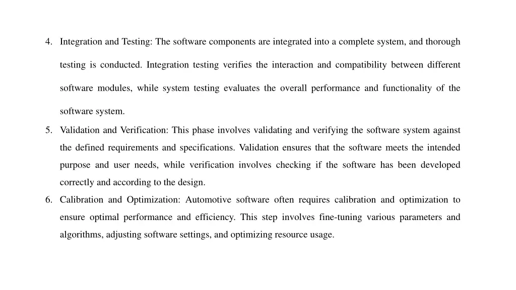 4 integration and testing the software components