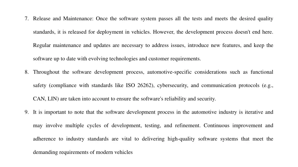 7 release and maintenance once the software