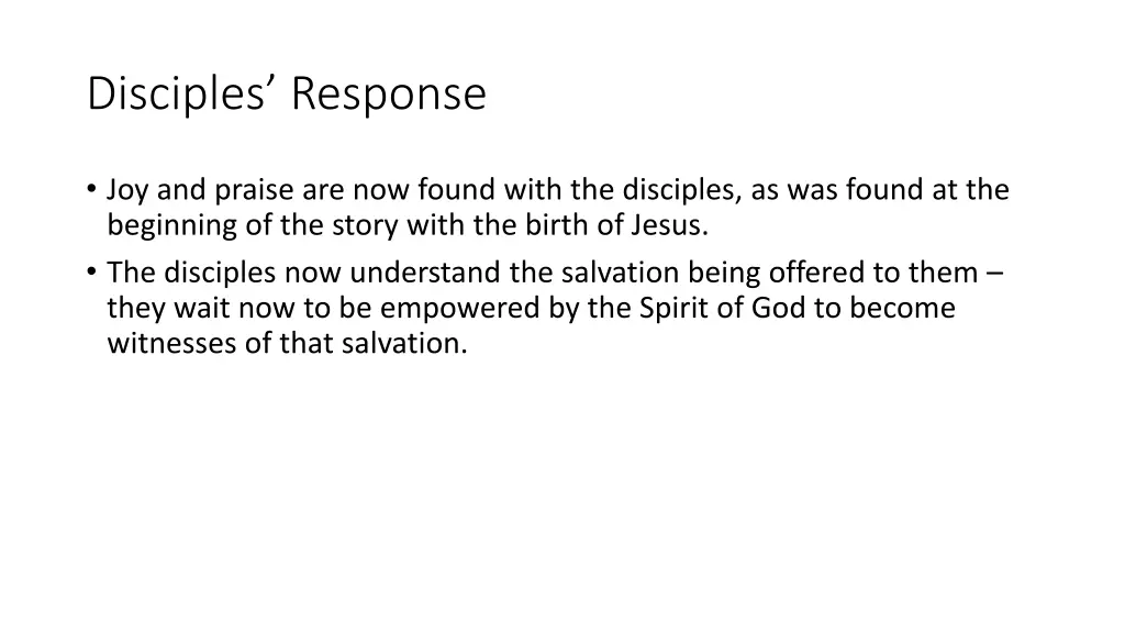 disciples response 2