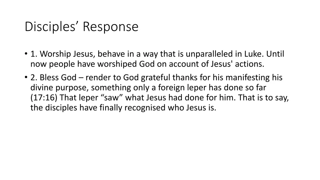 disciples response