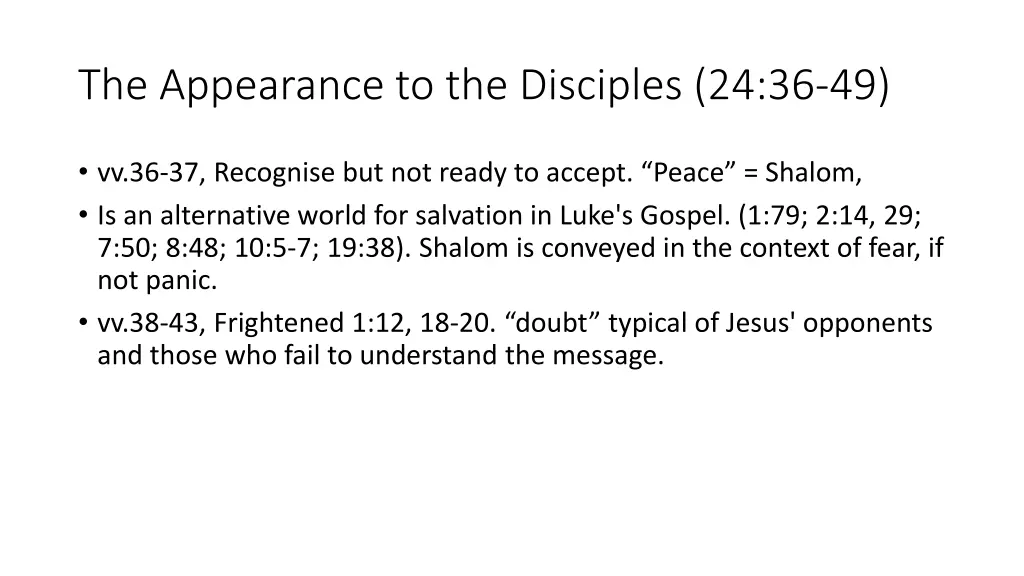 the appearance to the disciples 24 36 49 1