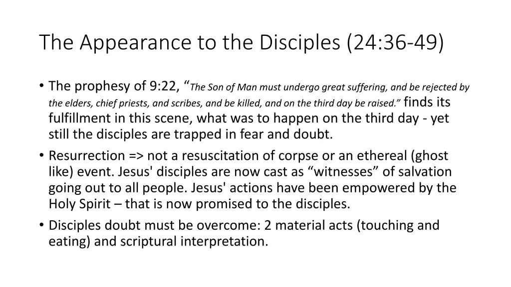 the appearance to the disciples 24 36 49