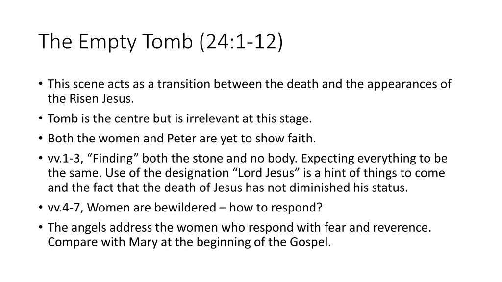 the empty tomb 24 1 12