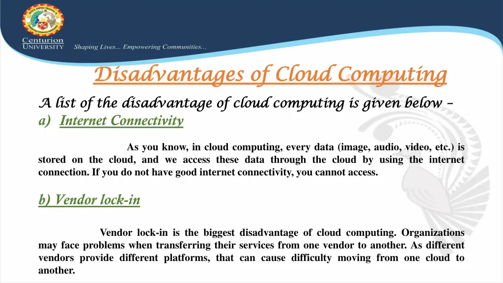 disadvantages of cloud computing disadvantages