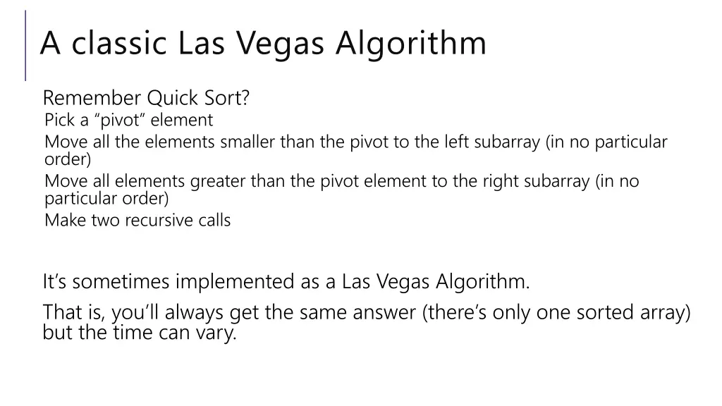 a classic las vegas algorithm