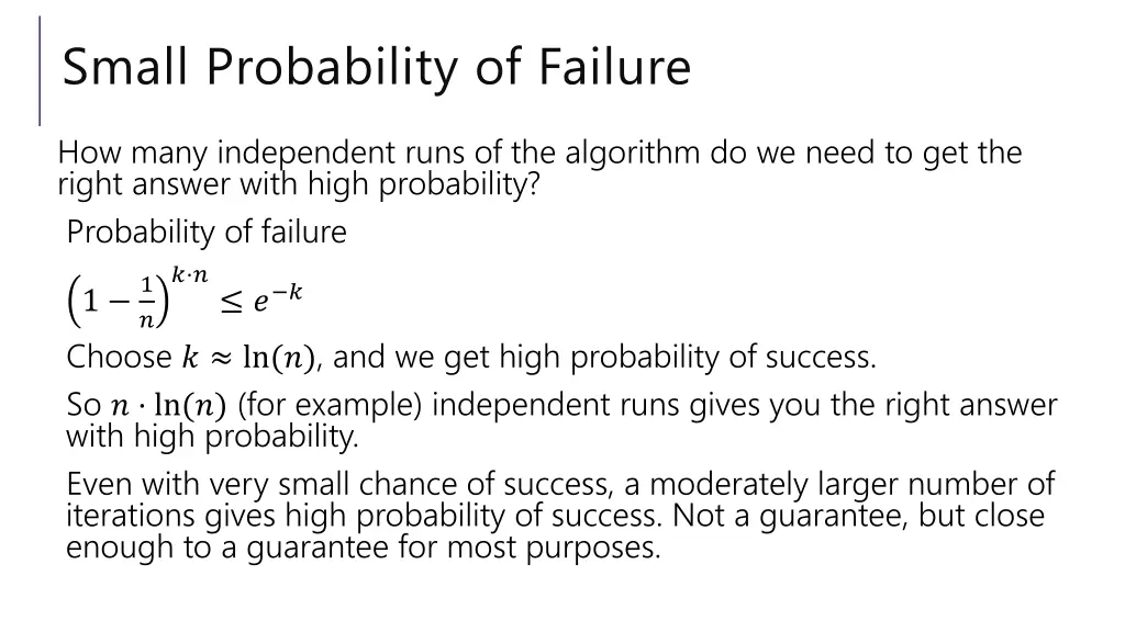 small probability of failure