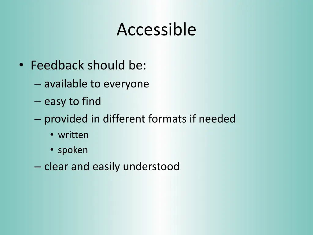 accessible