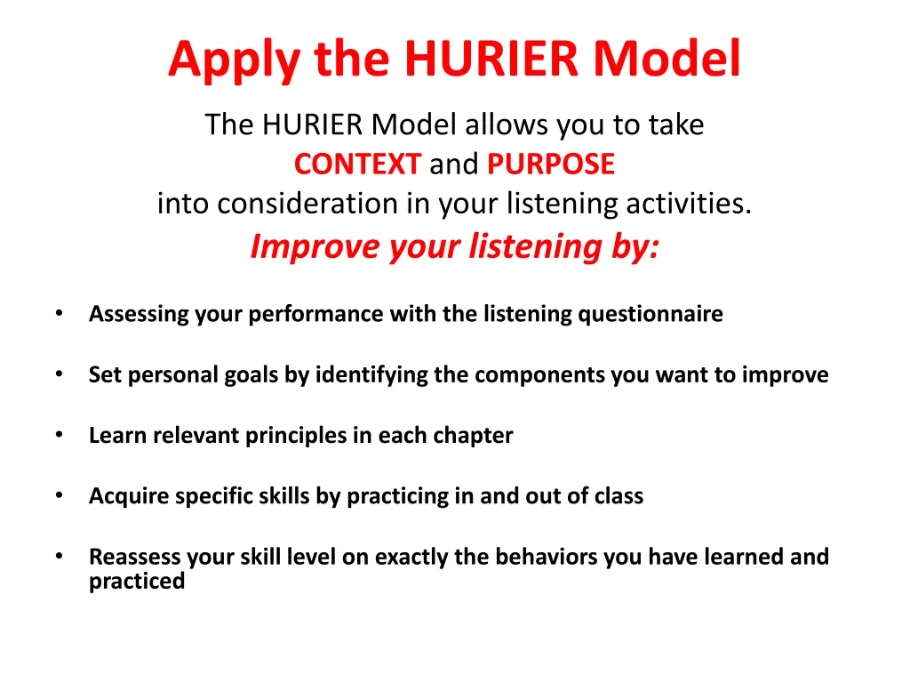 apply the hurier model