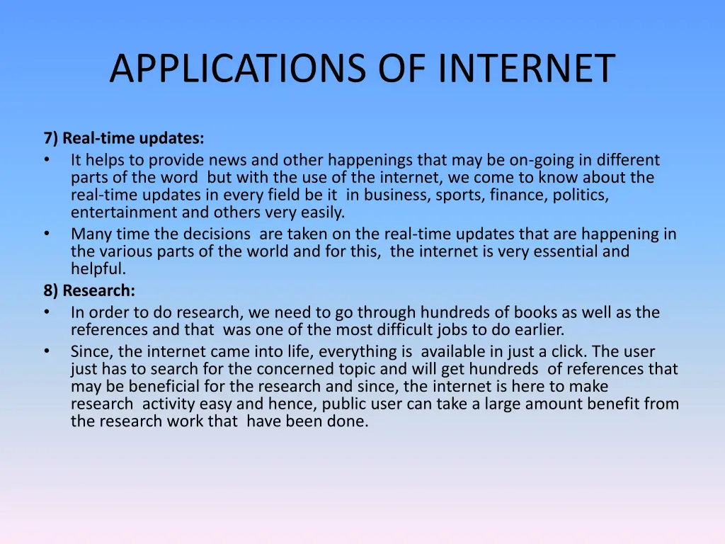 applications of internet 2