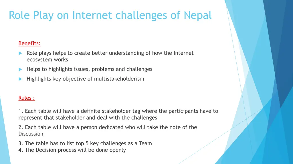 role play on internet challenges of nepal