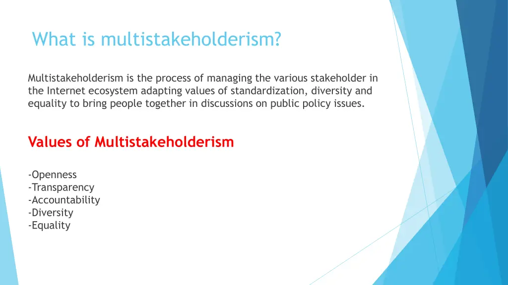 what is multistakeholderism