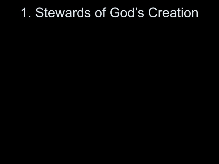 1 stewards of god s creation