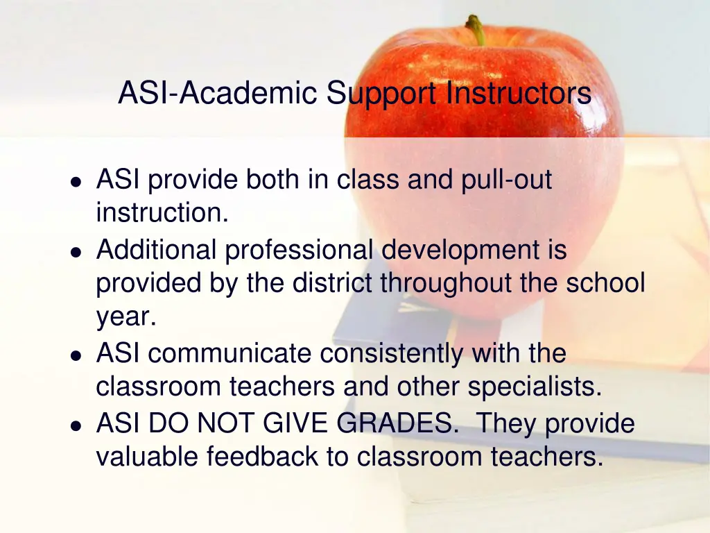 asi academic support instructors