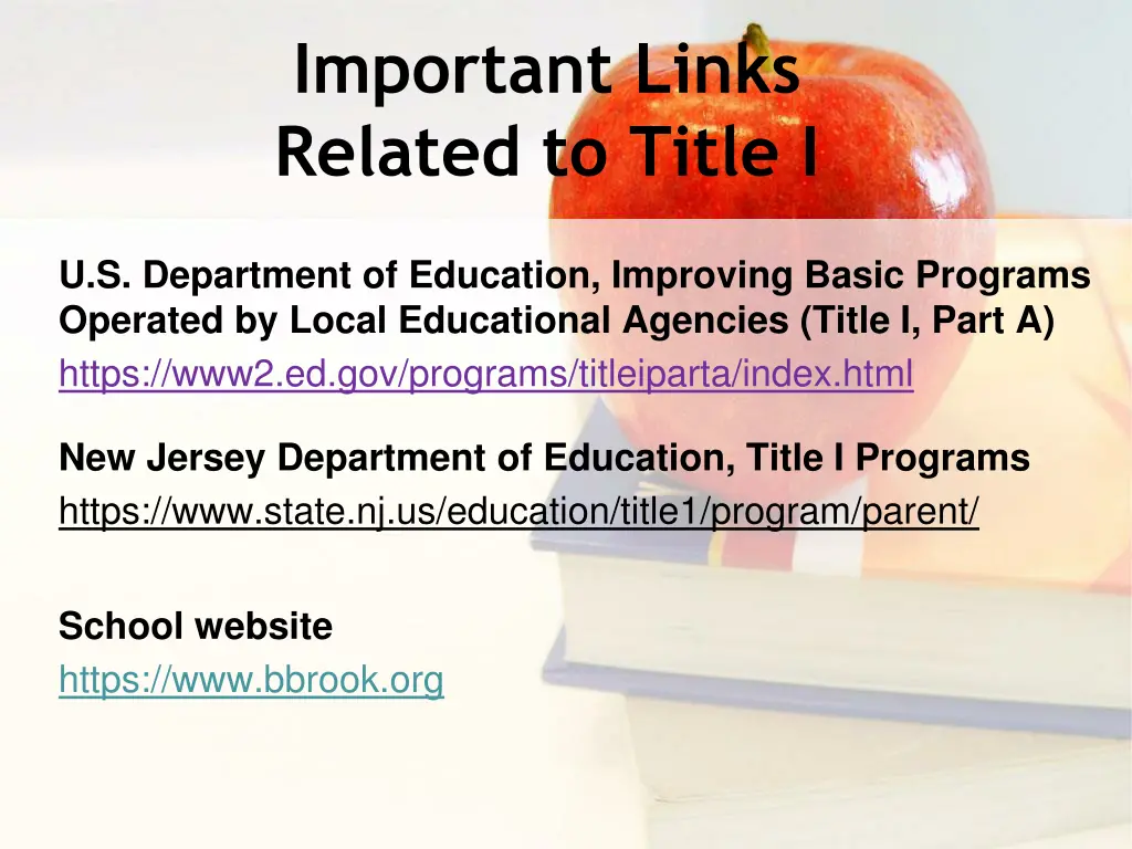 important links related to title i