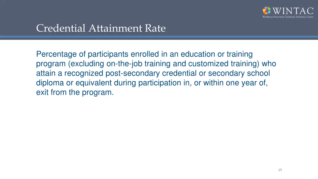 credential attainment rate