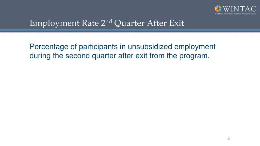 employment rate 2 nd quarter after exit