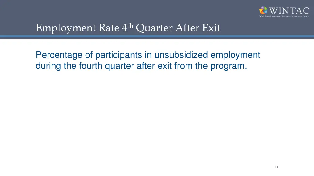 employment rate 4 th quarter after exit