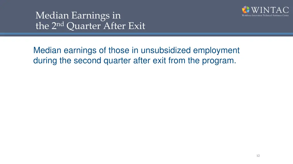 median earnings in the 2 nd quarter after exit