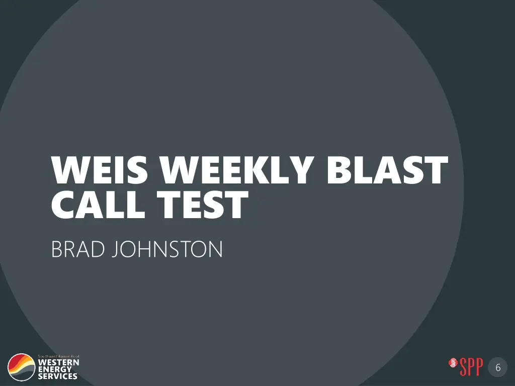 weis weekly blast call test brad johnston