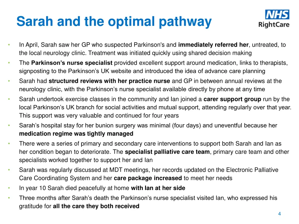 sarah and the optimal pathway