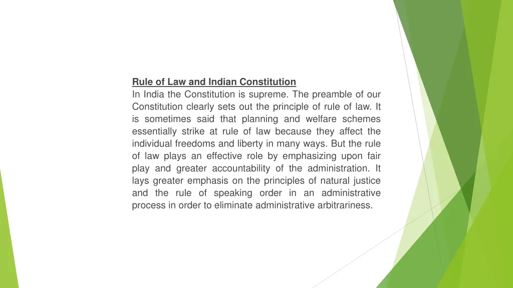 rule of law and indian constitution in india