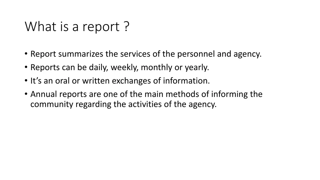 what is a report