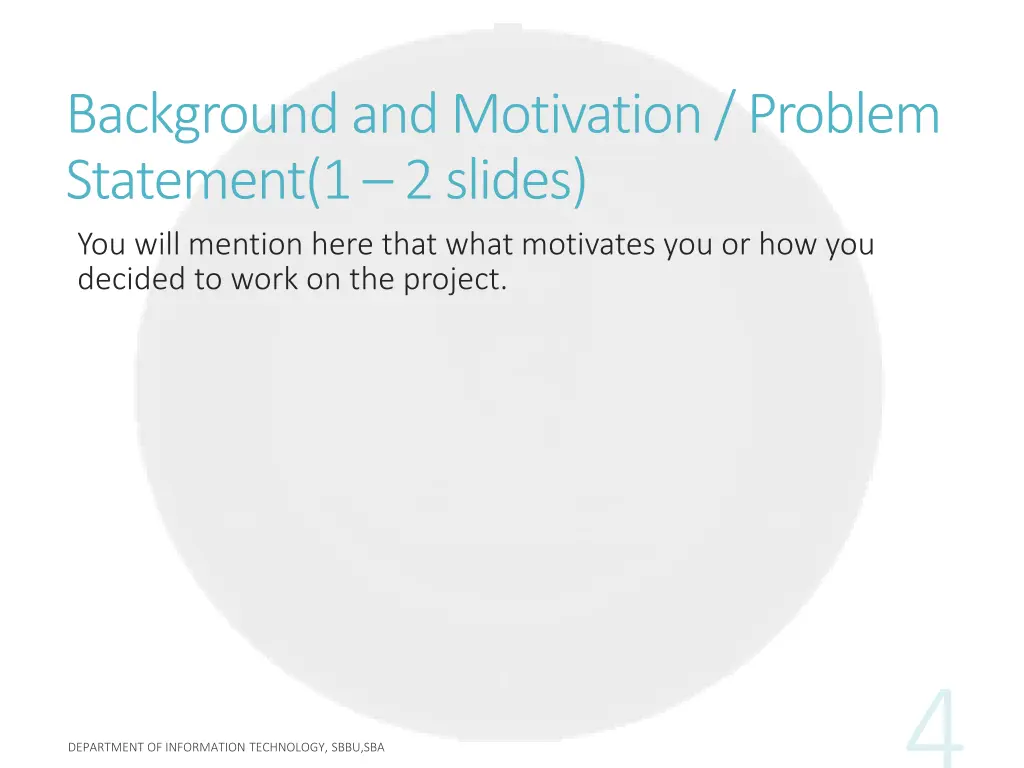 background and motivation problem statement