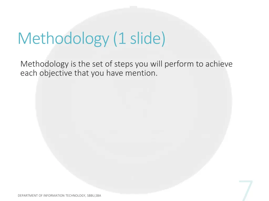 methodology 1 slide