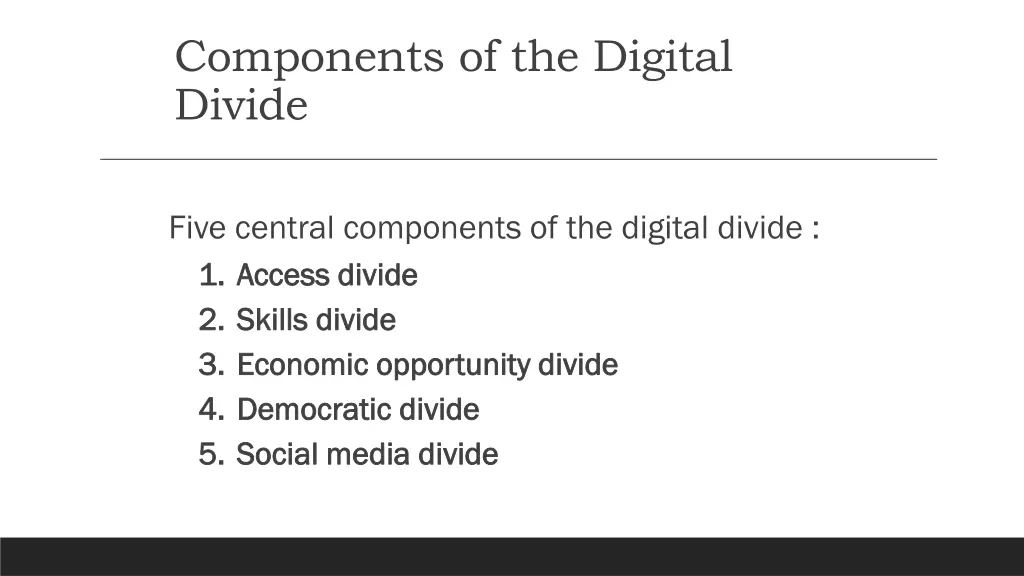 components of the digital divide