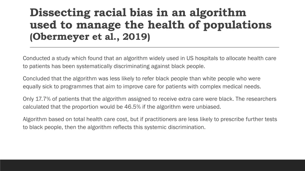 dissecting racial bias in an algorithm used