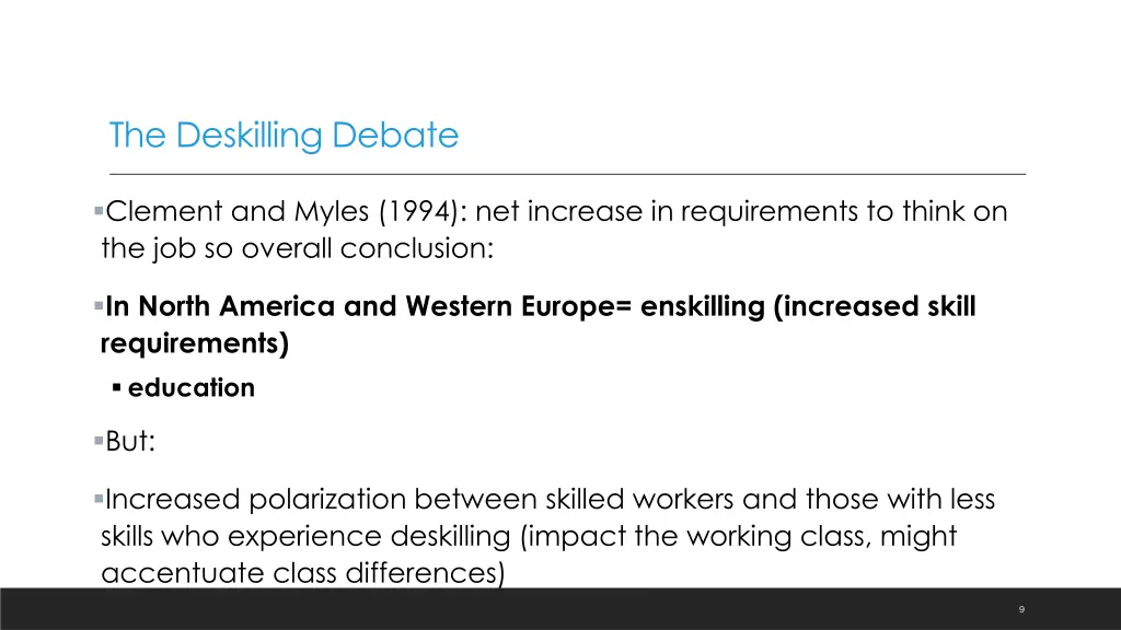 the deskilling debate 1