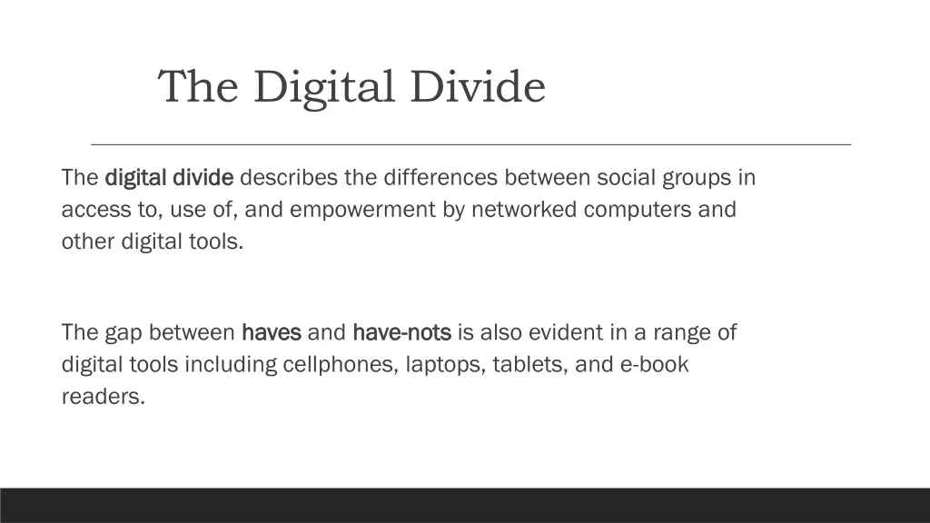 the digital divide