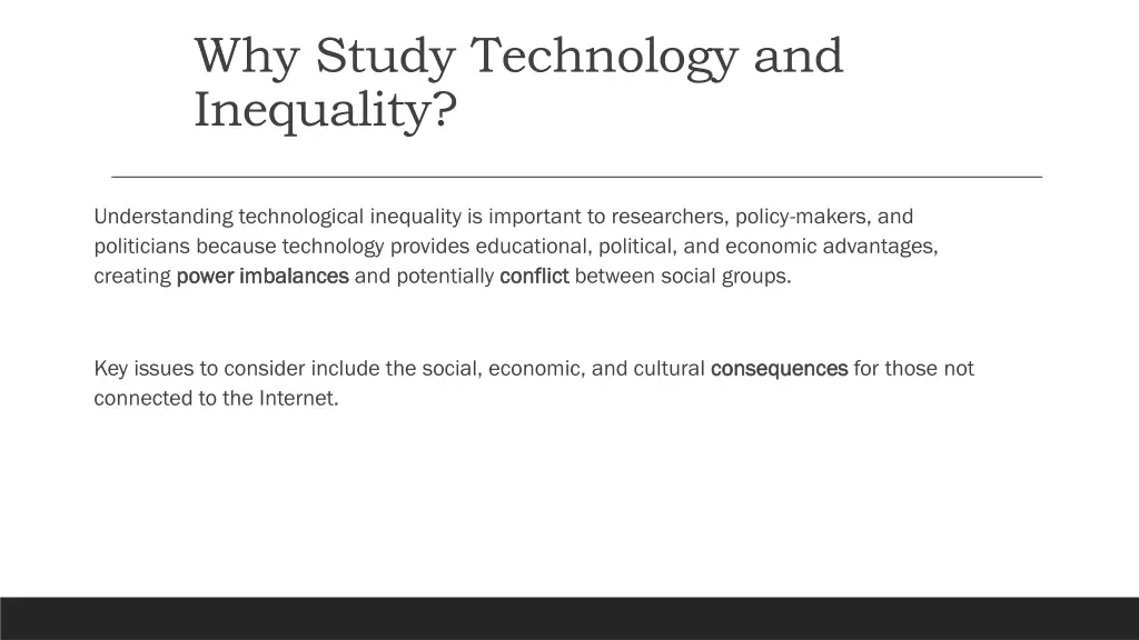 why study technology and inequality