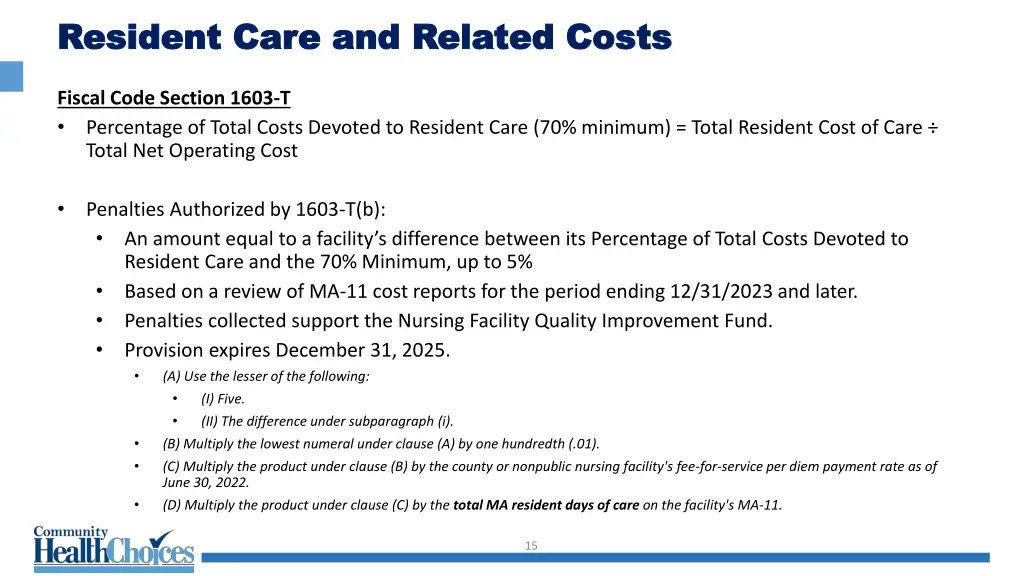 resident care and related costs resident care 1